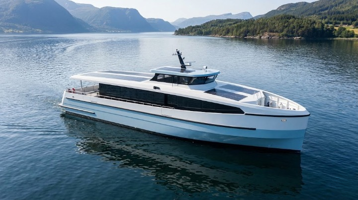 سفينة تعمل بالطاقة الشمسية والكهربائية والطاقة النظيفة