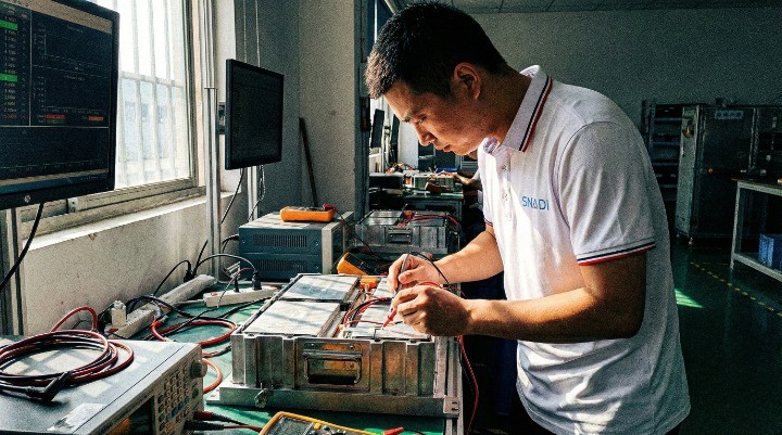 مصنع سنادي-إختبار-جودة-بطاريات-الليثيوم