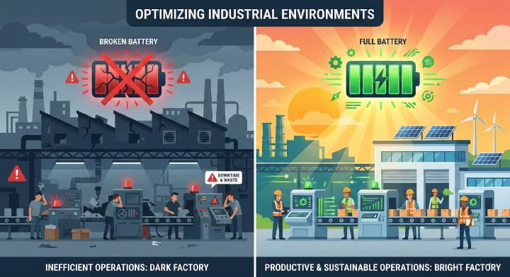 مقارنة الكفاءة الصناعية لتخزين البطاريات الشمسية